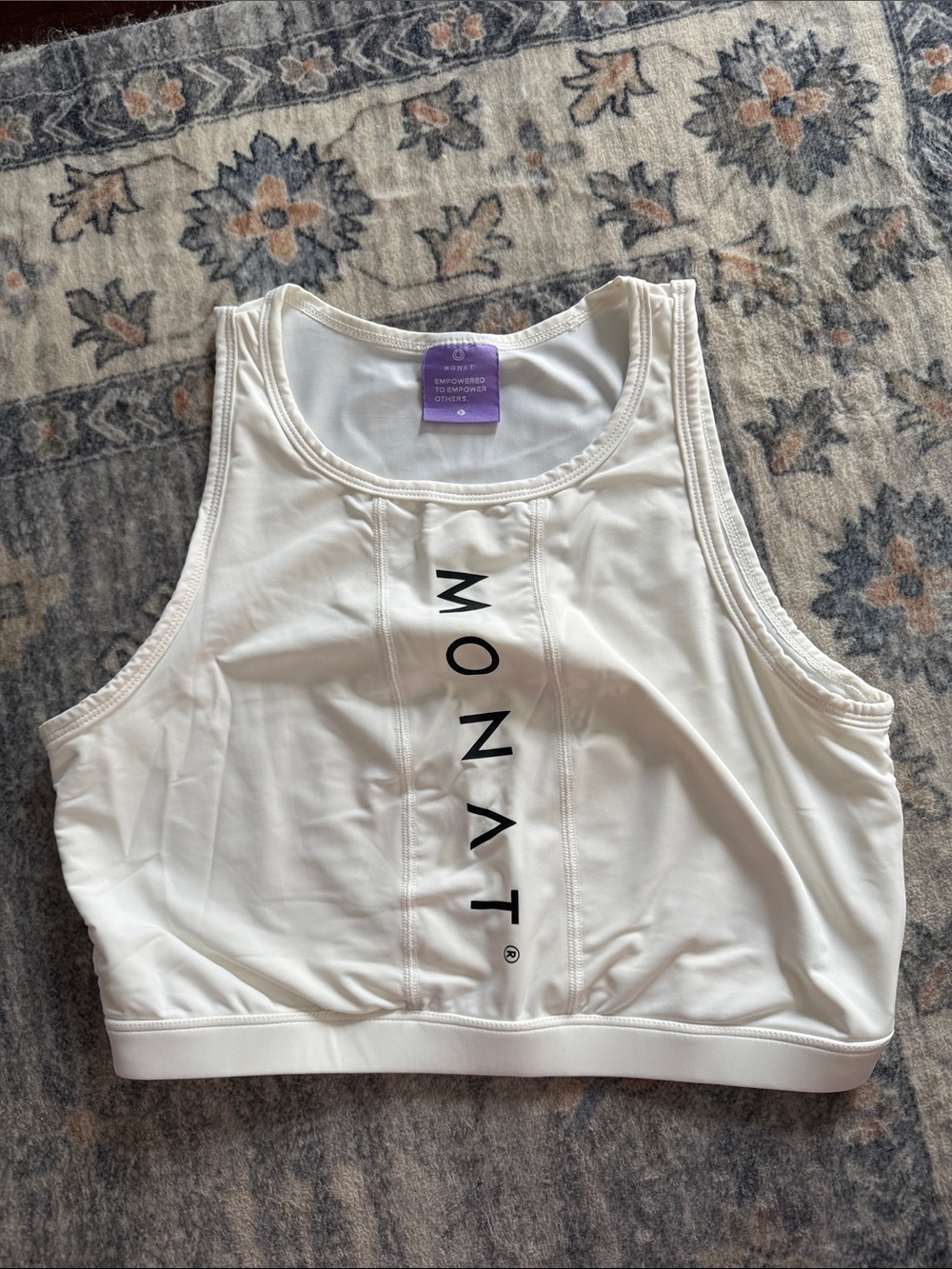 MONAT White Crop Sports Tank Top
